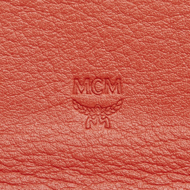 エム シー エム ヴィセトス チェーン ウォレット 長財布 ピンク ベージュ レザー レディース MCM 【中古】