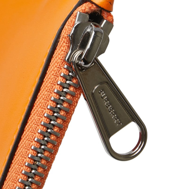バーバリー ロゴ コインケース オレンジ マルチカラー レザー レディース BURBERRY 【中古】