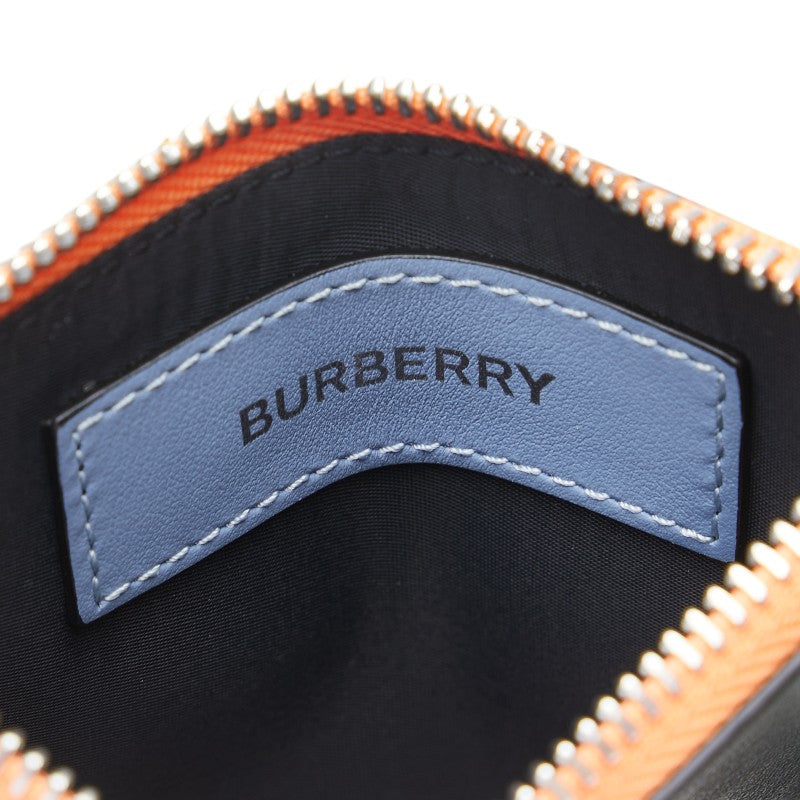 バーバリー ロゴ コインケース オレンジ マルチカラー レザー レディース BURBERRY 【中古】