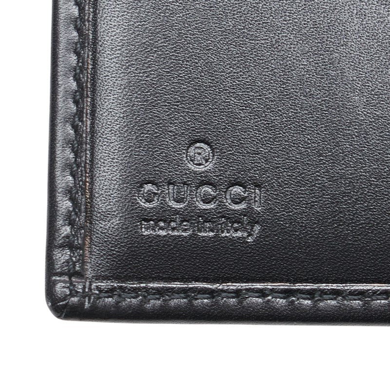 グッチ 二つ折り財布 035 3661 2046 ブラック レザー メンズ GUCCI 【中古】