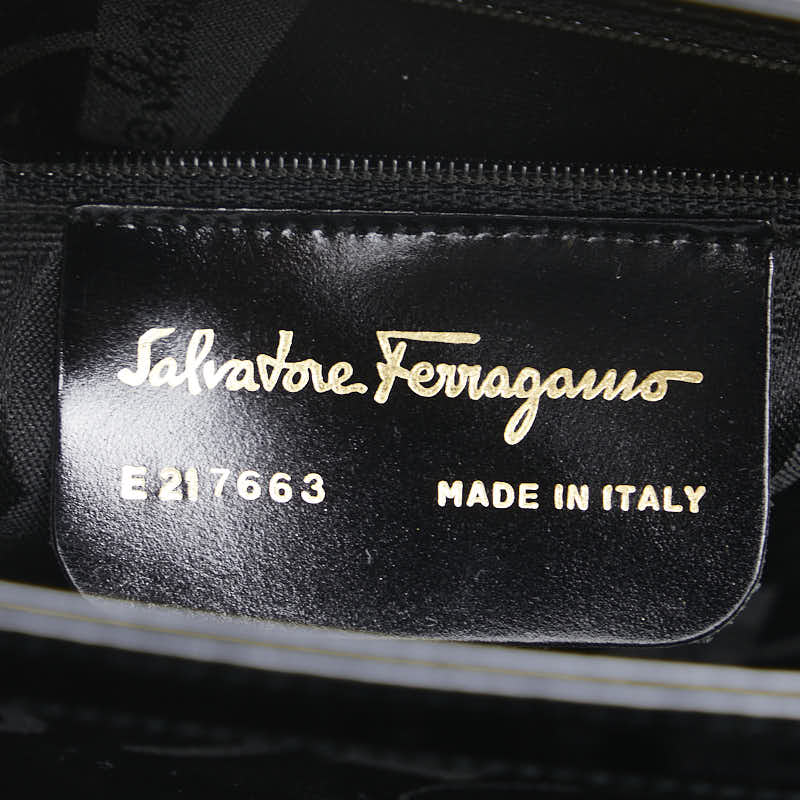 サルヴァトーレフェラガモ ガンチーニ ショルダーバッグ トートバッグ E217663 ブラック レザー レディース Salvatore Ferragamo 【中古】