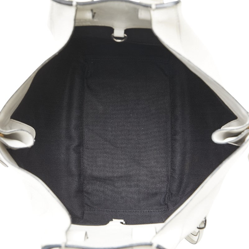 ロエベ アナグラム ハンモック スモール ハンドバッグ ショルダーバッグ 2WAY ホワイト レザー レディース LOEWE 【中古】