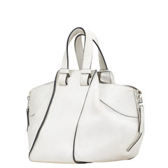 ロエベ アナグラム ハンモック スモール ハンドバッグ ショルダーバッグ 2WAY ホワイト レザー レディース LOEWE 【中古】