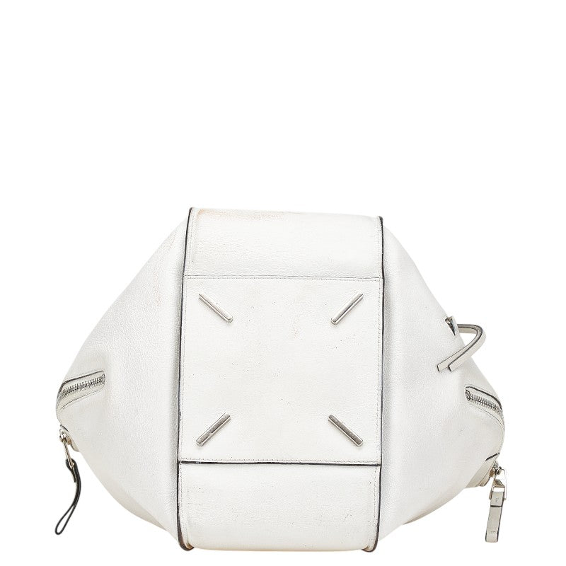 ロエベ アナグラム ハンモック スモール ハンドバッグ ショルダーバッグ 2WAY ホワイト レザー レディース LOEWE 【中古】
