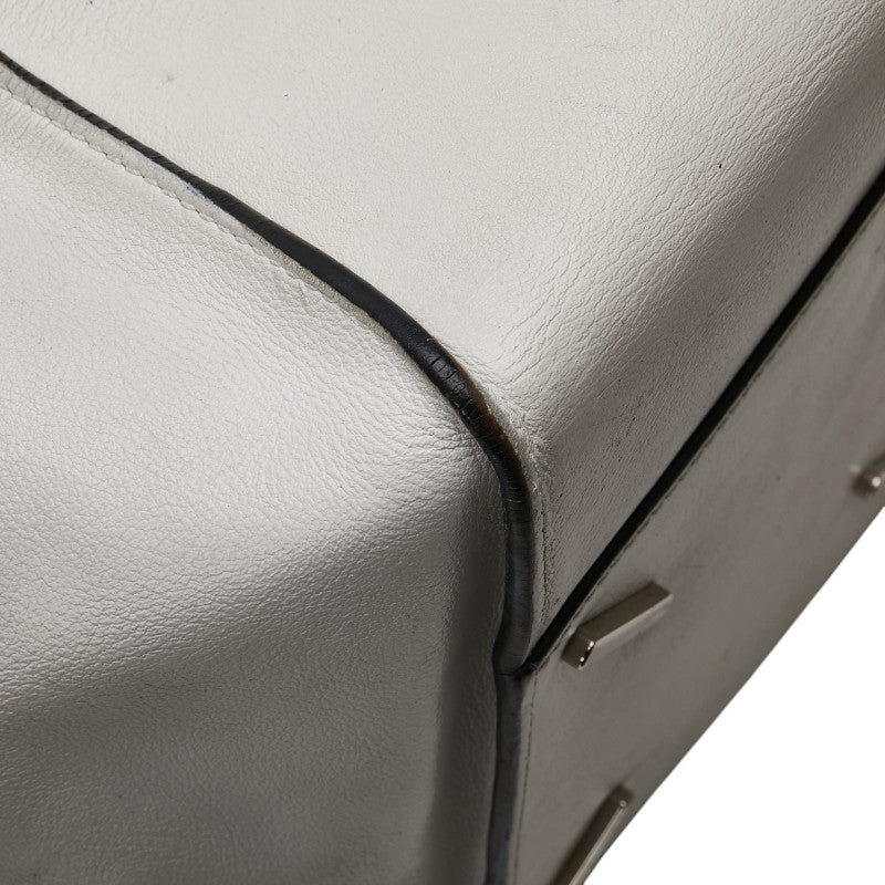 ロエベ アナグラム ハンモック スモール ハンドバッグ ショルダーバッグ 2WAY ホワイト レザー レディース LOEWE 【中古】