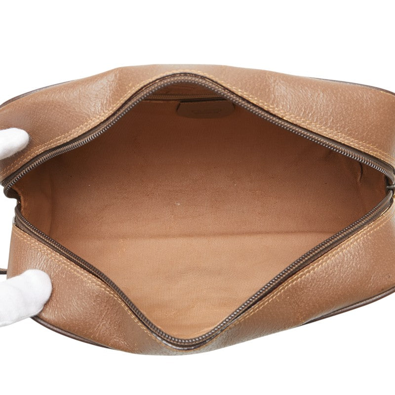 グッチ GGスプリーム セカンドバッグ 014 58 6087 ベージュ ブラウン PVC レザー メンズ GUCCI 【中古】