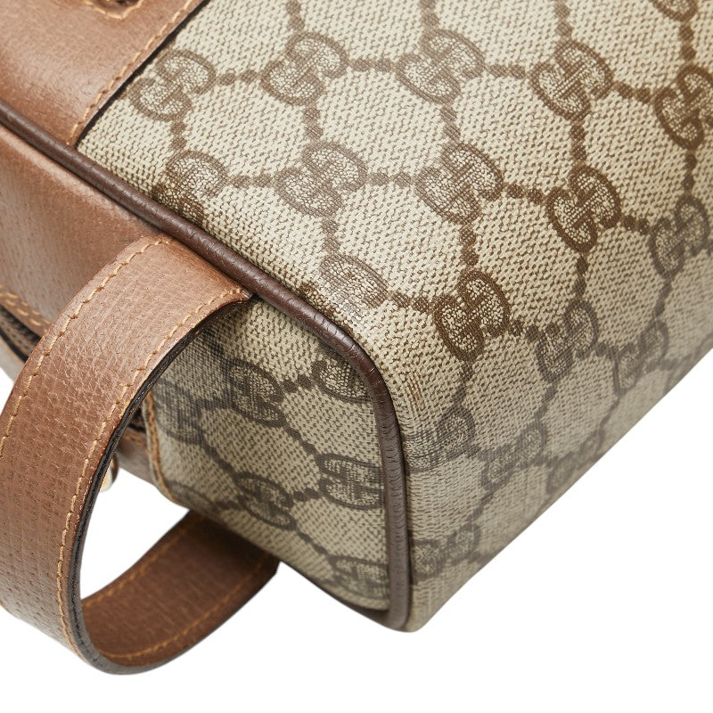 グッチ GGスプリーム セカンドバッグ 014 58 6087 ベージュ ブラウン PVC レザー メンズ GUCCI 【中古】