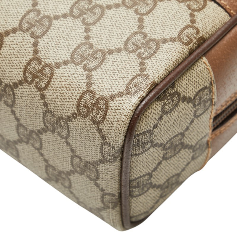 グッチ GGスプリーム セカンドバッグ 014 58 6087 ベージュ ブラウン PVC レザー メンズ GUCCI 【中古】