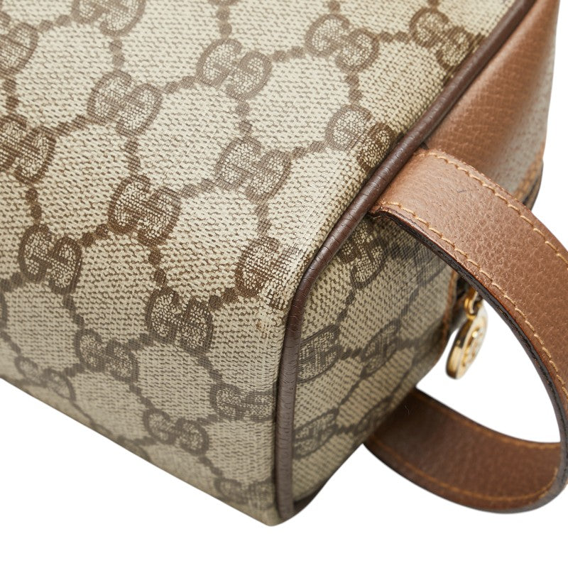 グッチ GGスプリーム セカンドバッグ 014 58 6087 ベージュ ブラウン PVC レザー メンズ GUCCI 【中古】