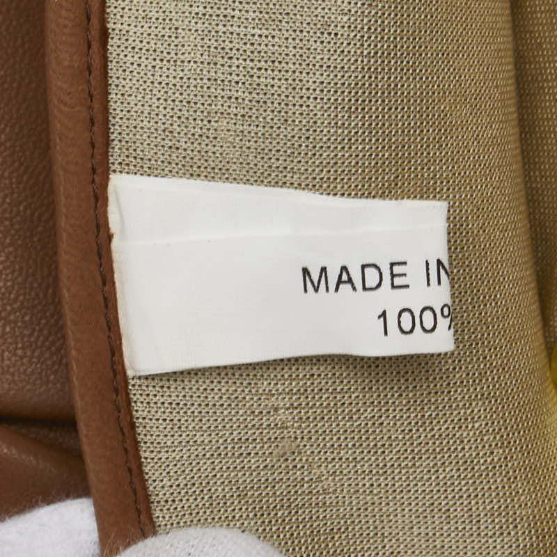 ロエベ アナグラム 手袋 グローブ ブラウン レザー シルク レディース LOEWE 【中古】