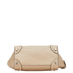 セリーヌ ラゲージ マイクロショッパー ハンドバッグ ベージュ レザー レディース CELINE 【中古】