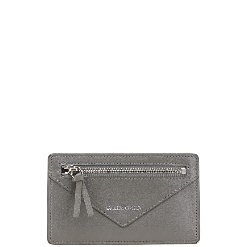 バレンシアガ カードケース コインケース フラグメントケース 499203 グレー レザー メンズ BALENCIAGA 中古
