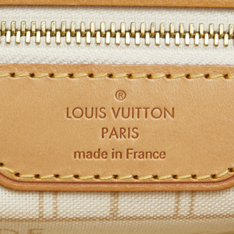 ルイ ヴィトン ダミエ アズール ネヴァーフルPM トートバッグ ショルダーバッグ N51110 ホワイト PVC レザー レディース LOUIS VUITTON 【中古】