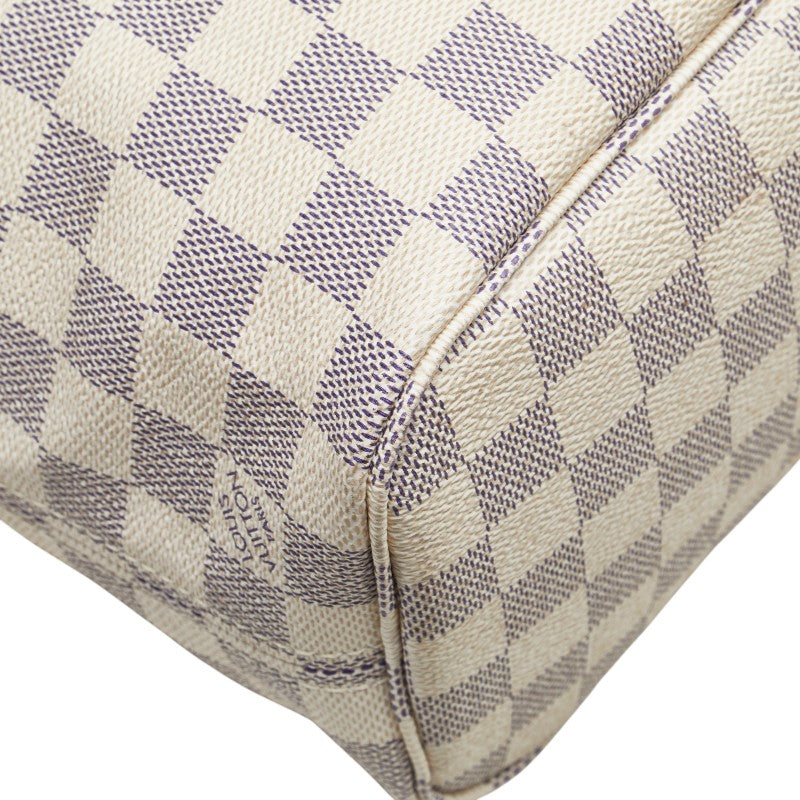 ルイ ヴィトン ダミエ アズール ネヴァーフルPM トートバッグ ショルダーバッグ N51110 ホワイト PVC レザー レディース LOUIS VUITTON 【中古】