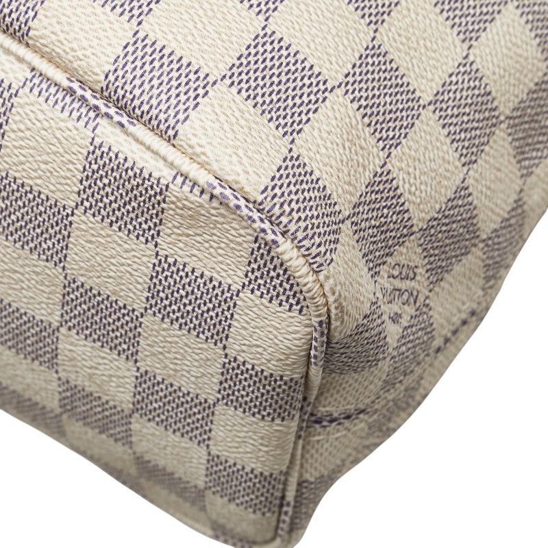 ルイ ヴィトン ダミエ アズール ネヴァーフルPM トートバッグ ショルダーバッグ N51110 ホワイト PVC レザー レディース LOUIS VUITTON 【中古】