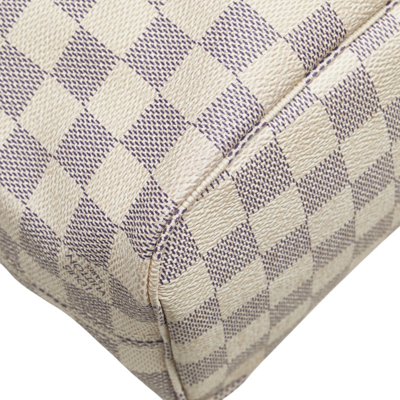 ルイ ヴィトン ダミエ アズール ネヴァーフルPM トートバッグ ショルダーバッグ N51110 ホワイト PVC レザー レディース LOUIS VUITTON 【中古】