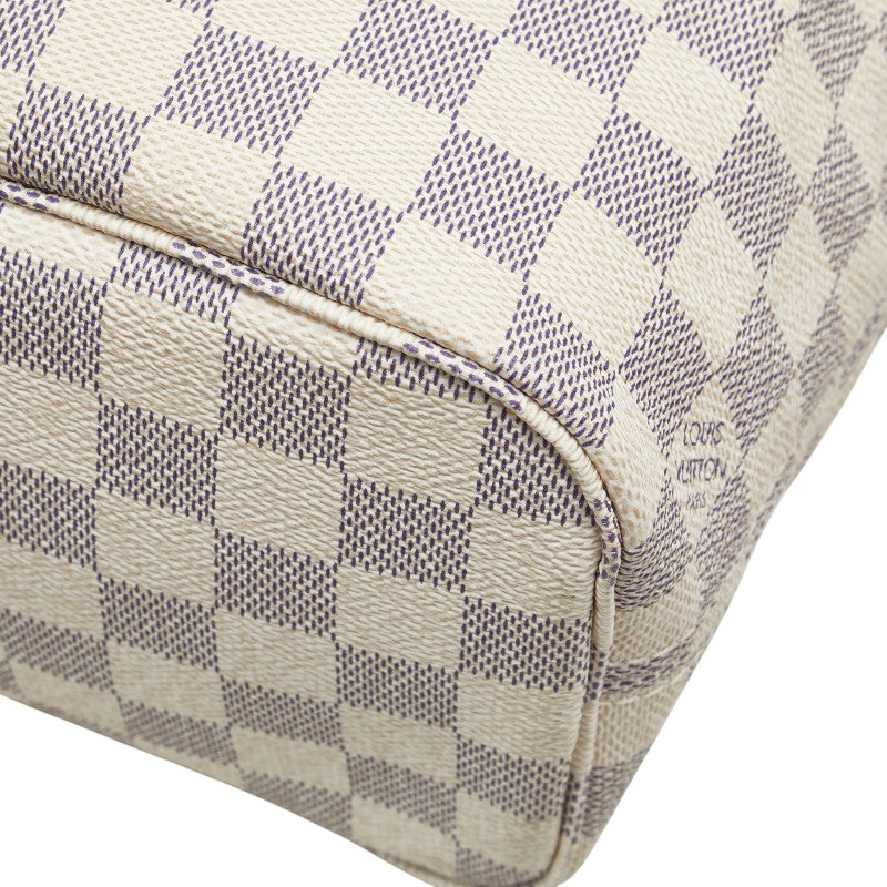 ルイ ヴィトン ダミエ アズール ネヴァーフルPM トートバッグ ショルダーバッグ N51110 ホワイト PVC レザー レディース LOUIS VUITTON 【中古】