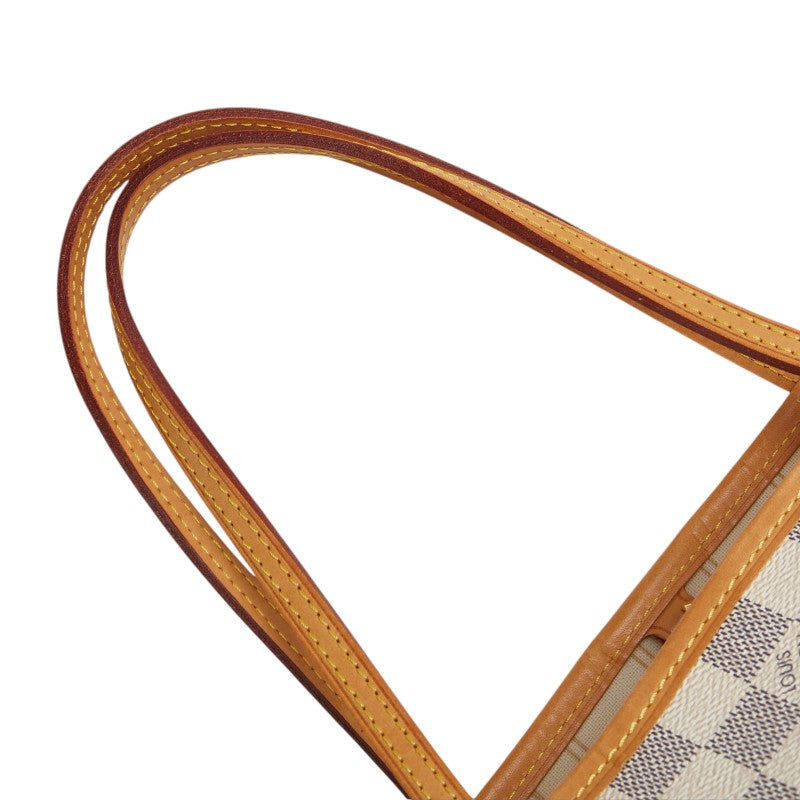 ルイ ヴィトン ダミエ アズール ネヴァーフルPM トートバッグ ショルダーバッグ N51110 ホワイト PVC レザー レディース LOUIS VUITTON 【中古】