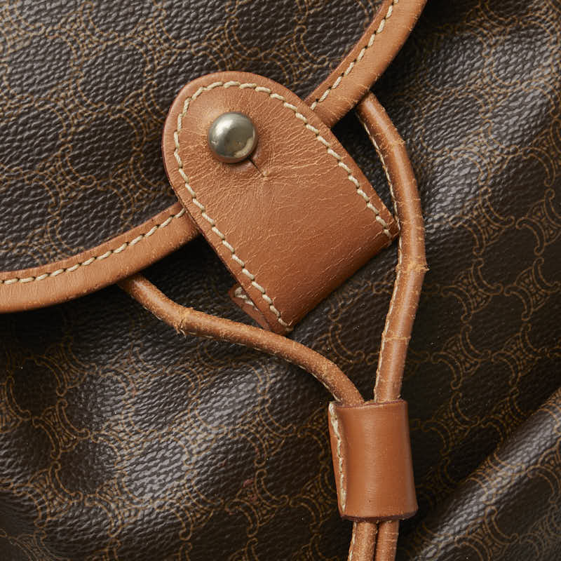 セリーヌ マカダム リュック バックパック ブラウン PVC レザー レディース CELINE 【中古】
