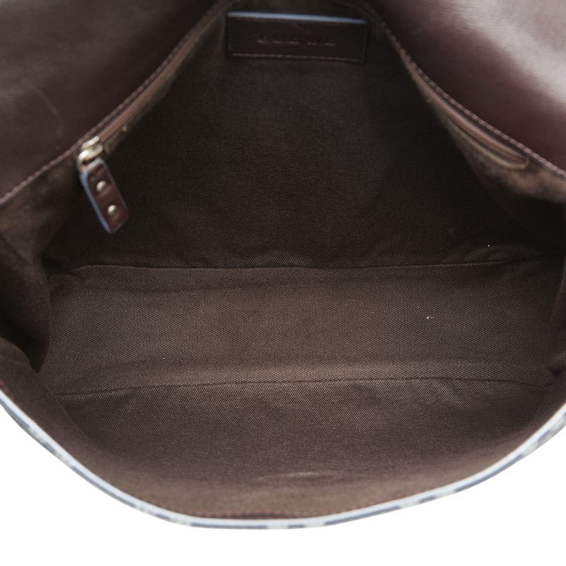 ロエベ アナグラム 斜め掛け ショルダーバッグ メッセンジャーバッグ ネイビー グレー PVC レザー レディース LOEWE 【中古】