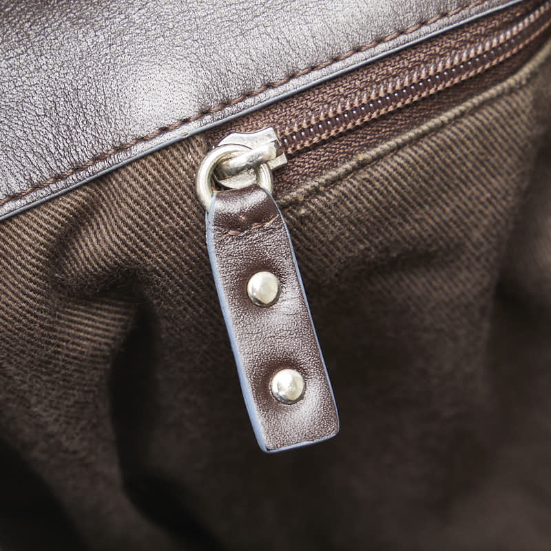 ロエベ アナグラム 斜め掛け ショルダーバッグ メッセンジャーバッグ ネイビー グレー PVC レザー レディース LOEWE 【中古】