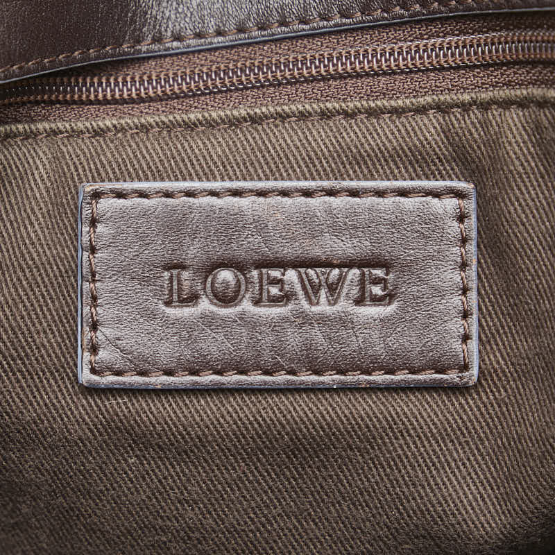 ロエベ アナグラム 斜め掛け ショルダーバッグ メッセンジャーバッグ ネイビー グレー PVC レザー レディース LOEWE 【中古】