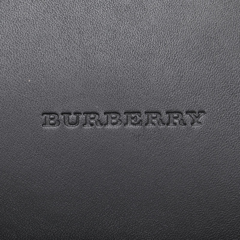 バーバリー ノバチェック ロゴ ハンドバッグ ブラック レザー レディース BURBERRY 【中古】