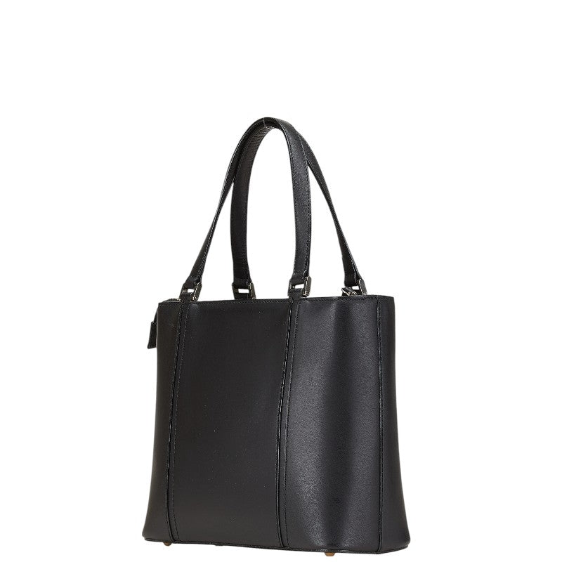 バーバリー ノバチェック ロゴ ハンドバッグ ブラック レザー レディース BURBERRY 【中古】