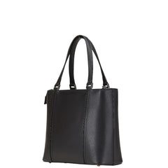 バーバリー ノバチェック ロゴ ハンドバッグ ブラック レザー レディース BURBERRY 【中古】