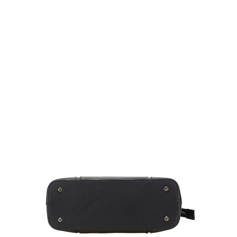 バーバリー ノバチェック ロゴ ハンドバッグ ブラック レザー レディース BURBERRY 【中古】