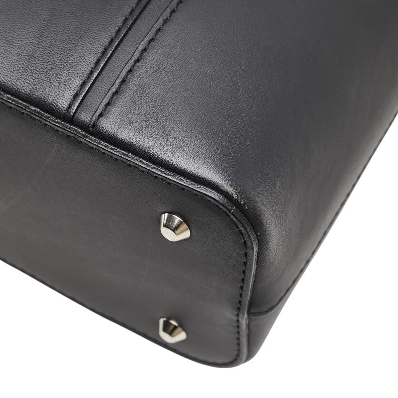 バーバリー ノバチェック ロゴ ハンドバッグ ブラック レザー レディース BURBERRY 【中古】