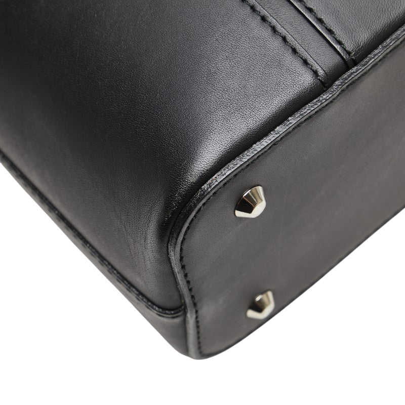 バーバリー ノバチェック ロゴ ハンドバッグ ブラック レザー レディース BURBERRY 【中古】