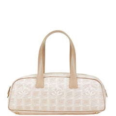 シャネル ニュートラベルライン ココマーク ハンドバッグ ベージュ ピンク ナイロン レザー レディース CHANEL 【中古】