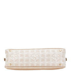 シャネル ニュートラベルライン ココマーク ハンドバッグ ベージュ ピンク ナイロン レザー レディース CHANEL 【中古】