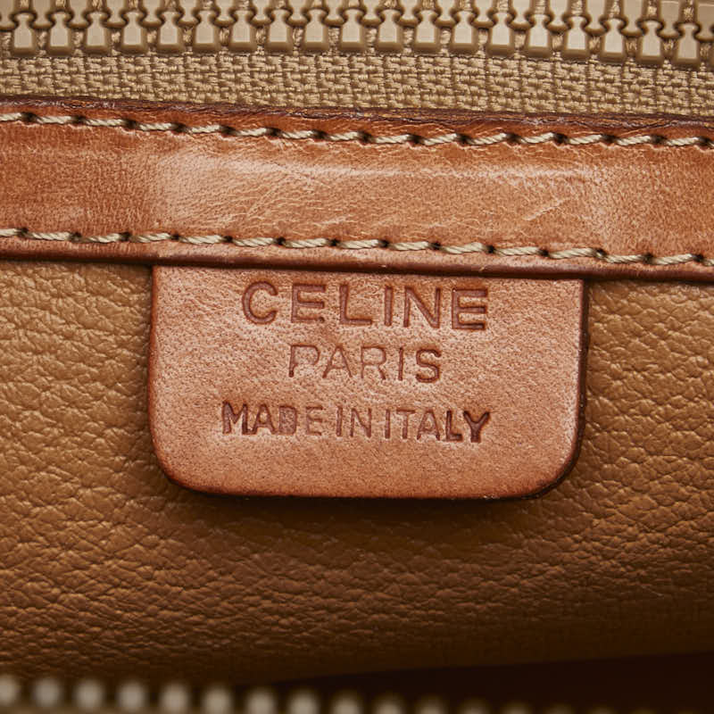 セリーヌ マカダム ハンドバッグ ブラウン PVC レザー レディース CELINE 【中古】