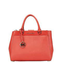 マイケルコース ロゴ金具 ハンドバッグ トートバッグ レッド レザー レディース Michael Kors 【中古】