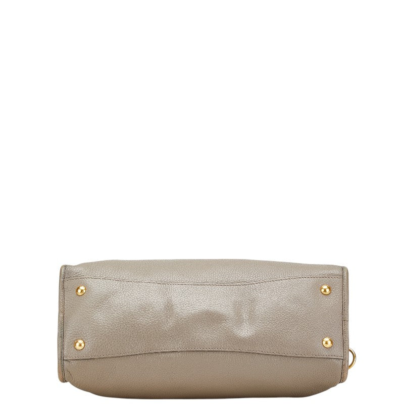 プラダ ハンドバッグ ショルダーバッグ 2WAY グレー レザー レディース PRADA 【中古】