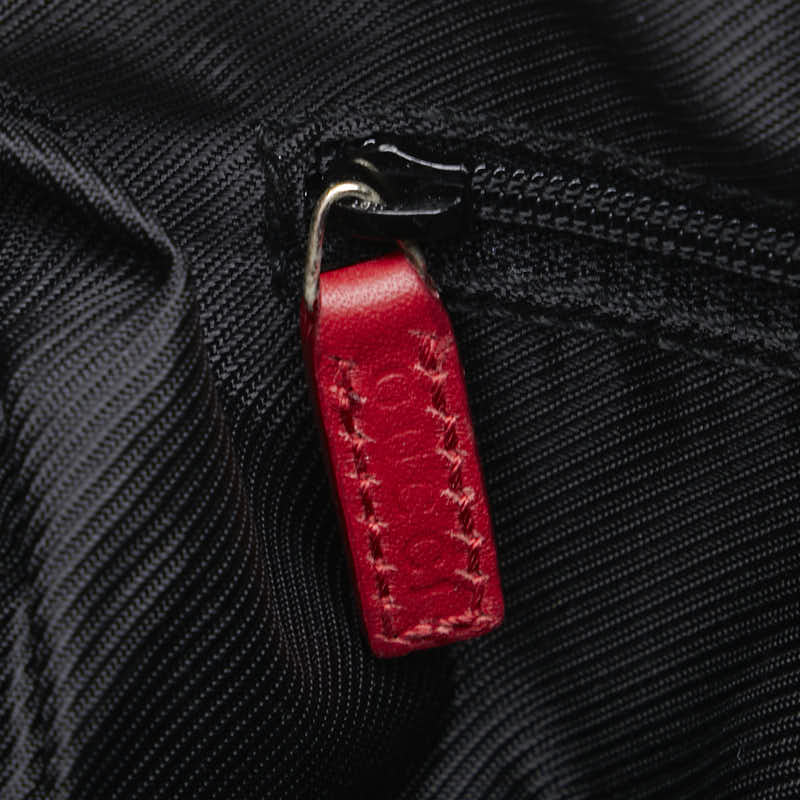 グッチ GGキャンバス ミニボストンバッグ ハンドバッグ 000 0851 レッド キャンバス レザー レディース GUCCI 【中古】