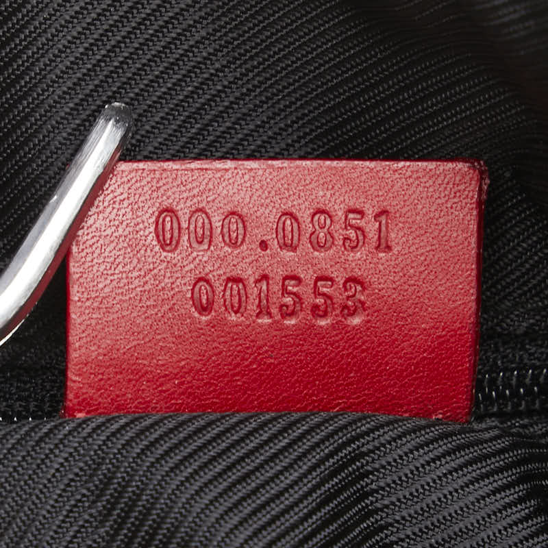 グッチ GGキャンバス ミニボストンバッグ ハンドバッグ 000 0851 レッド キャンバス レザー レディース GUCCI 【中古】