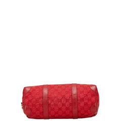 グッチ GGキャンバス ミニボストンバッグ ハンドバッグ 000 0851 レッド キャンバス レザー レディース GUCCI 【中古】