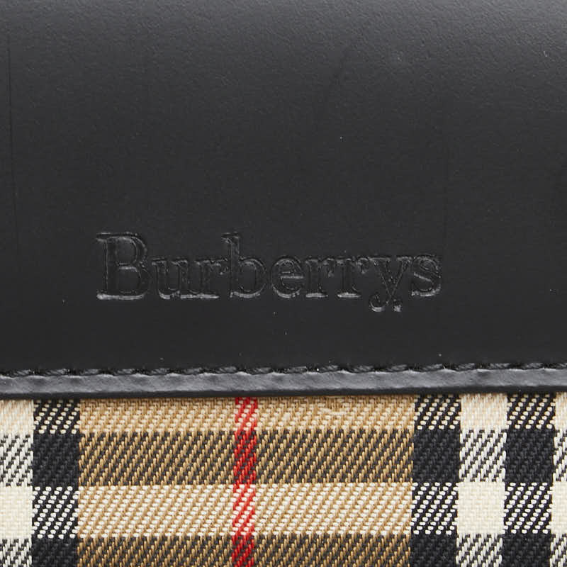 バーバリー ノバチェック シャドーホース ハンドバッグ ブラック マルチカラー レザー キャンバス レディース BURBERRY 【中古】