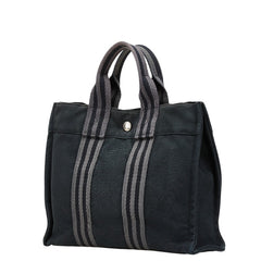 エルメス フールトゥ トートPM ハンドバッグ トートバッグ ブラック グレー キャンバス レディース HERMES 【中古】
