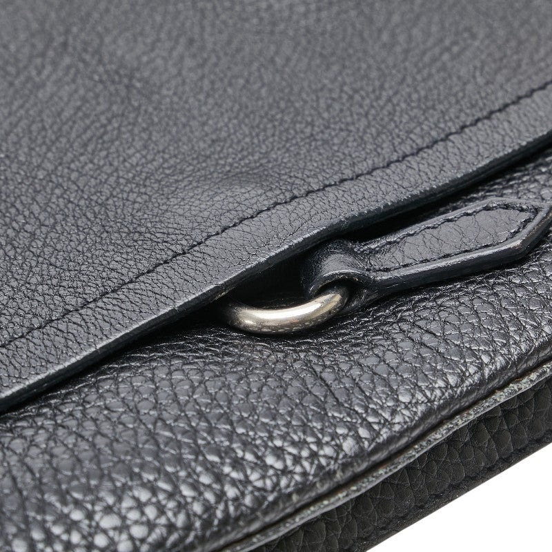 プラダ 三角ロゴプレート ワンショルダーバッグ ブラック レザー レディース PRADA 【中古】