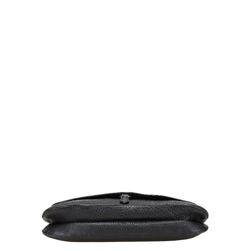 プラダ 三角ロゴプレート ワンショルダーバッグ ブラック レザー レディース PRADA 【中古】