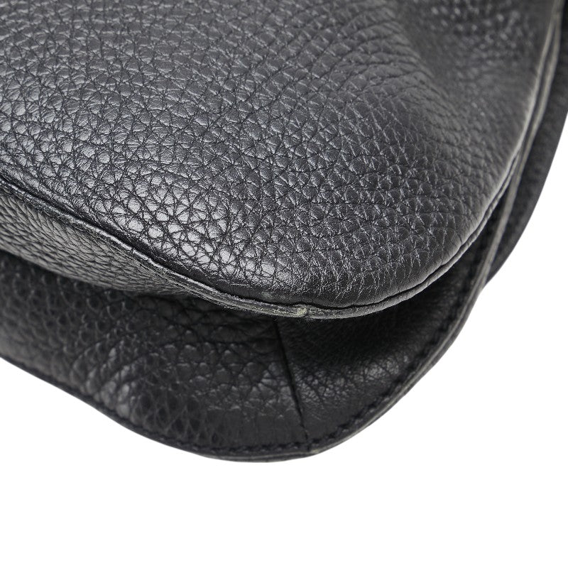 プラダ 三角ロゴプレート ワンショルダーバッグ ブラック レザー レディース PRADA 【中古】