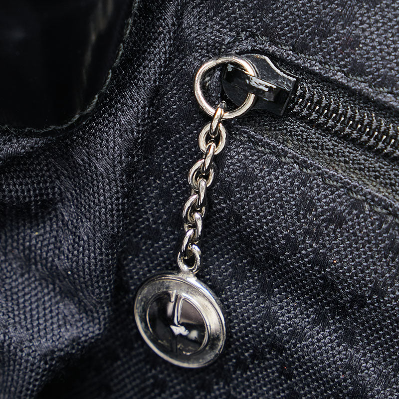 グッチ バンブー リュック バックパック 003 2058 0016 ブラック パテントレザー ナイロン レディース GUCCI 【中古】