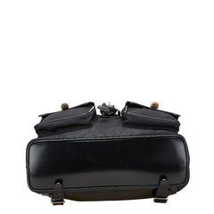 グッチ バンブー リュック バックパック 003 2058 0016 ブラック パテントレザー ナイロン レディース GUCCI 【中古】