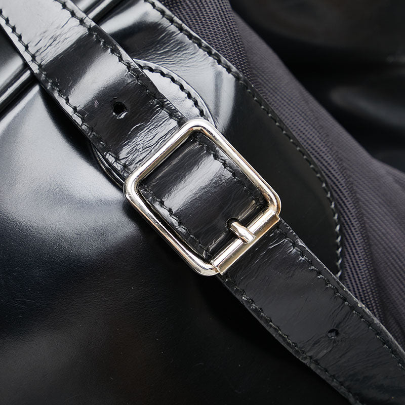 グッチ バンブー リュック バックパック 003 2058 0016 ブラック パテントレザー ナイロン レディース GUCCI 【中古】