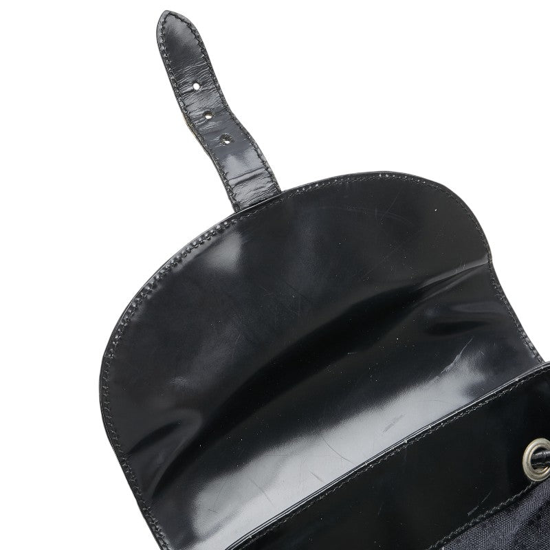 グッチ バンブー リュック バックパック 003 2058 0016 ブラック パテントレザー ナイロン レディース GUCCI 【中古】