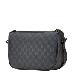 グッチ GGスプリーム オールドグッチ ショルダーバッグ 89.02.077 グレー ブラック PVC レザー レディース GUCCI 【中古】